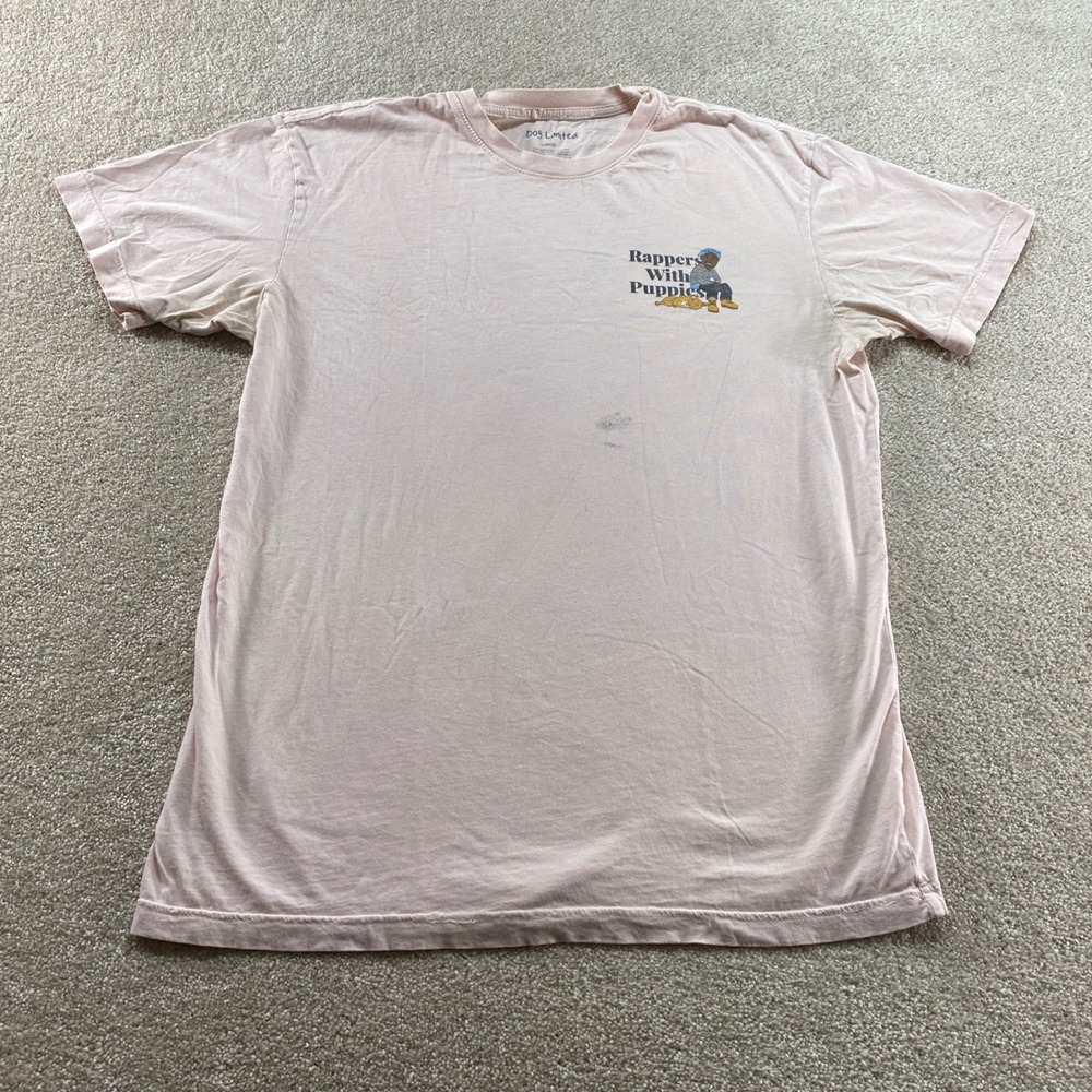 Dog Limited Rappers With Puppies Shirt Mens Large‎ Pink Graphic Short Sleeve